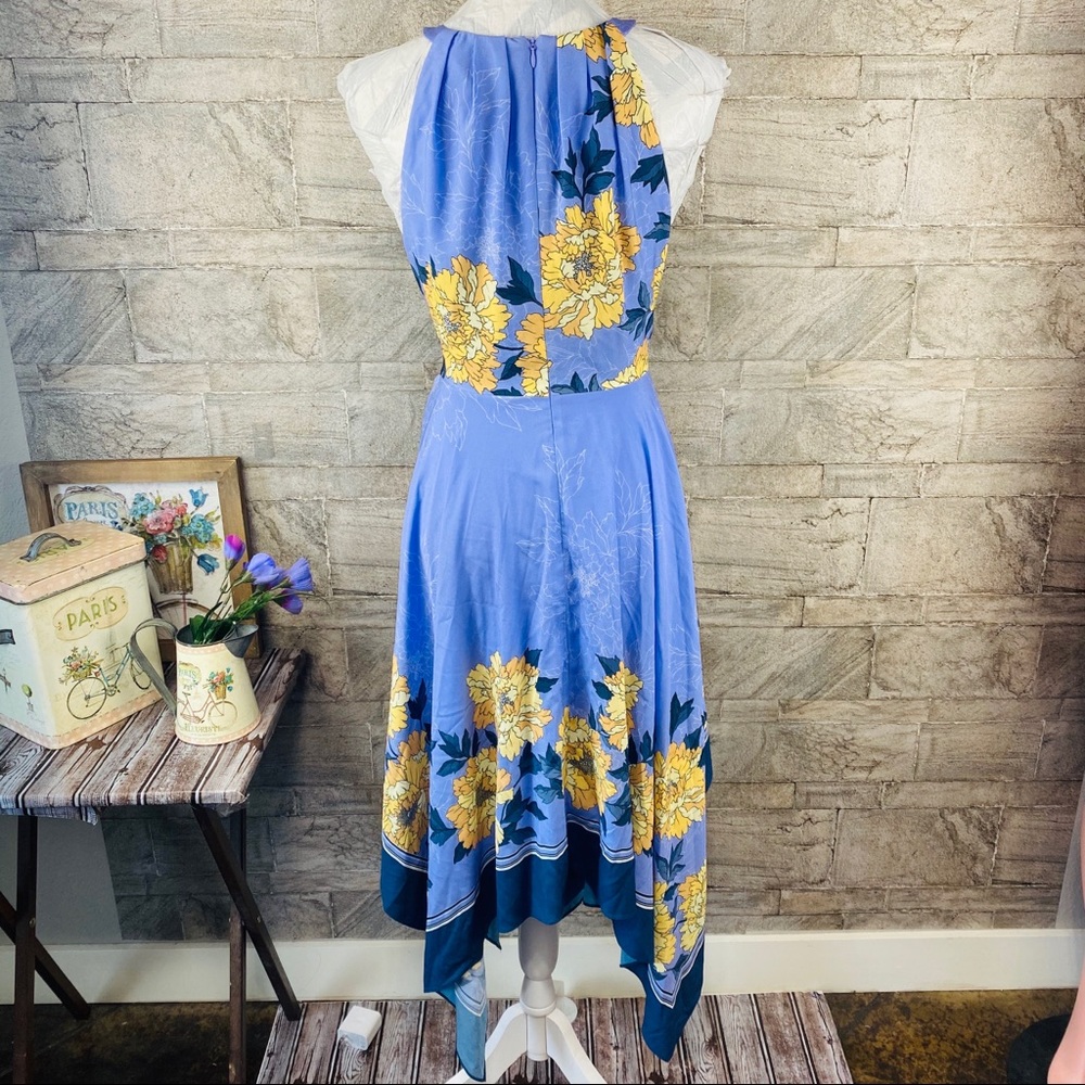 Adrianna Papell Floral Halter Asymmetrical Dress - Picture 3 of 12